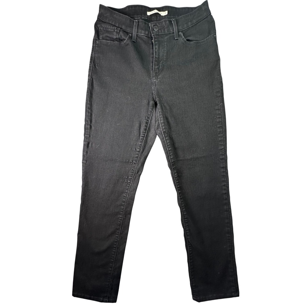 Levi's Classic Mid Rise Skinny Jeans Black Denim‎ Stretch Sz 8 Streetwear Casual